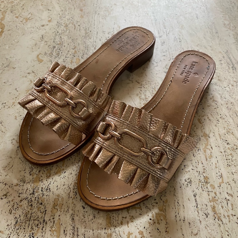 Kate spade 7-1/2 rose gold leather sandal